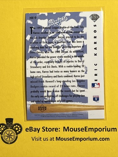 #HR19 Eric Karros 1993 Upper Deck Home Run Heroes Insert Dodgers - Picture 4 of 4