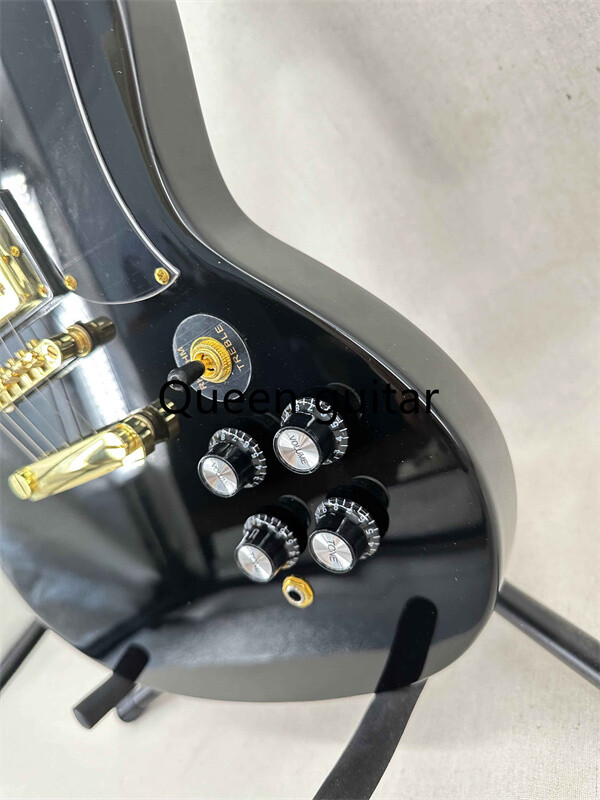 Standard Black SG Electric Guitar Gold Hardware Fixed Bridge Mahogany