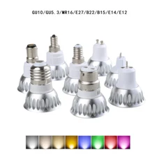 Silver LED Spotlight Dimmable White Red Blue Light GU10 E14 Silver Lamps 5W