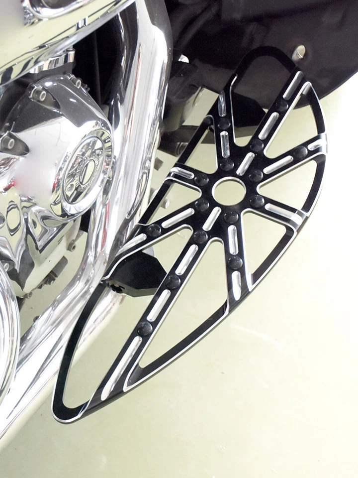 Estriberas negras para conductor para Harley Touring Street Road Glide Softail Foto 3 de 4