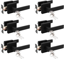 6 Pack Entry Door Lever with Lock and Key,Entrance Door Handles for Office and F
