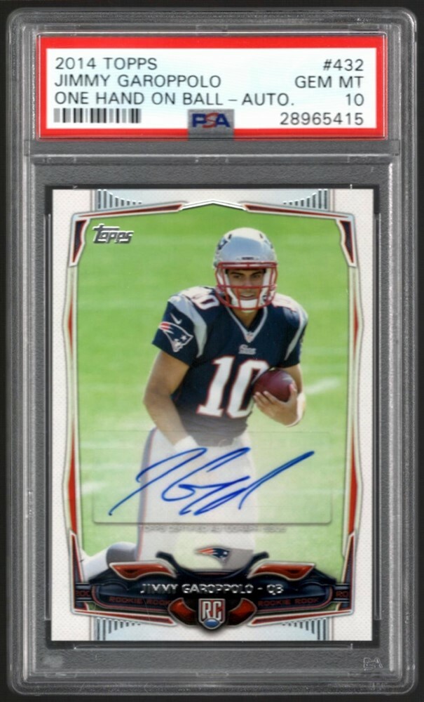 Jimmy Garoppolo Topps #432 One Hand on Ball-Autograph