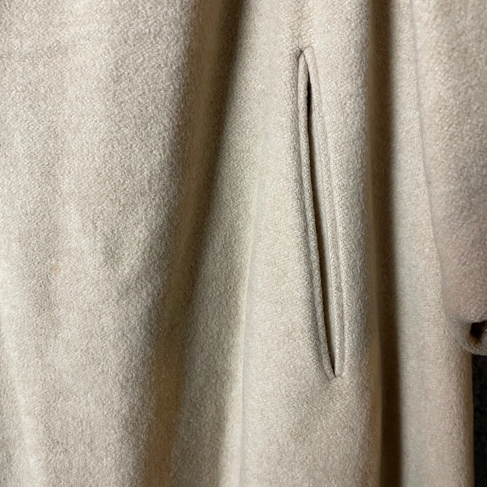 Vintage Franklin Simon Cashmere Coat M/L Womens Beige Mink Collar VTG - Image 3 of 4
