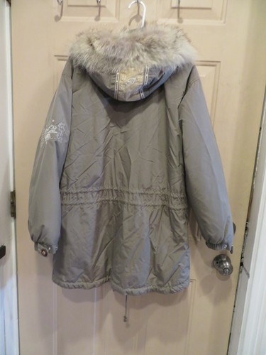 Bogner Ski Jacket Hood Fur Embroidered Dog Sledding Womens Size 10 - Picture 4 of 9
