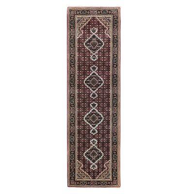2'8''x10'1'' Red Mahi Fish Design Wool & Silk Hand Knotted Runner Fine Rug R58319