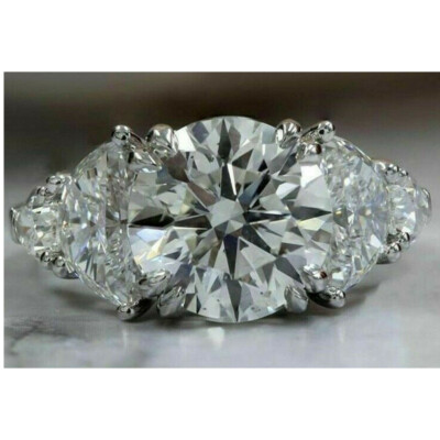 Bague De Fiançailles Vintage Art Déco En Argent 925, Moissanite 2ct – Taille 7