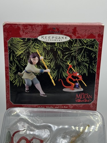 Hallmark Disney Mulan Mushy & Cri-Kee Christmas Ornament Set Of 2 NEW!!! - Picture 3 of 4