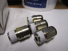 1/4" Tube x 1/8" Male NPT Nickel Plated Brass Push-to-Connect Connector QTY 4