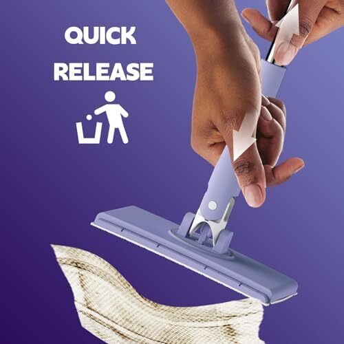 Mini Sweeper Mop, Small Flat Dust Mop with 5 Dry Cleaning Towels, Dry and Wet - Picture 7 of 7