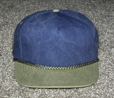Vintage Hat Men  s Nissan Snapback Ball Cap BLANK Rope Denim Blue Olive Green