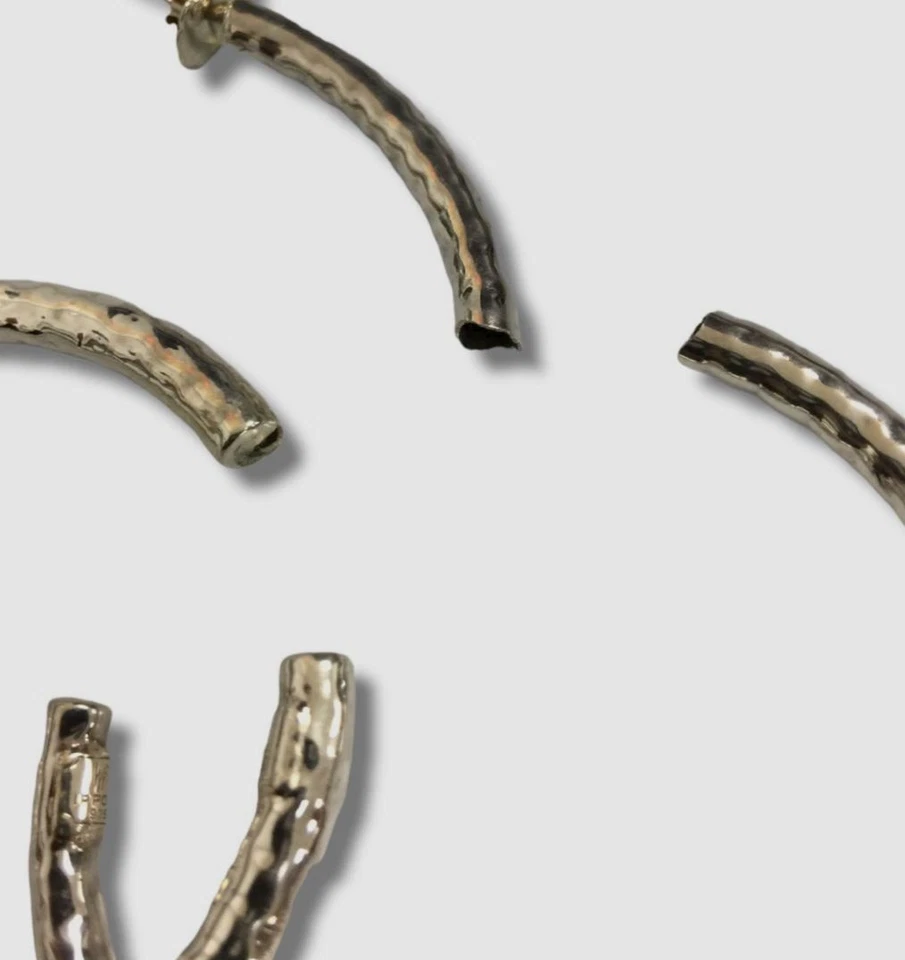 Pendientes de aro martillados de plata de ley 925 Ippolita de $350 para mujer Foto 2 de 2