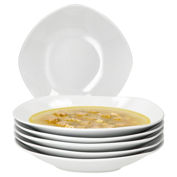 6Er Set Lotta Suppenteller Weiß 400Ml Porzellan 6 Personen Tiefe Teller Pasta-image