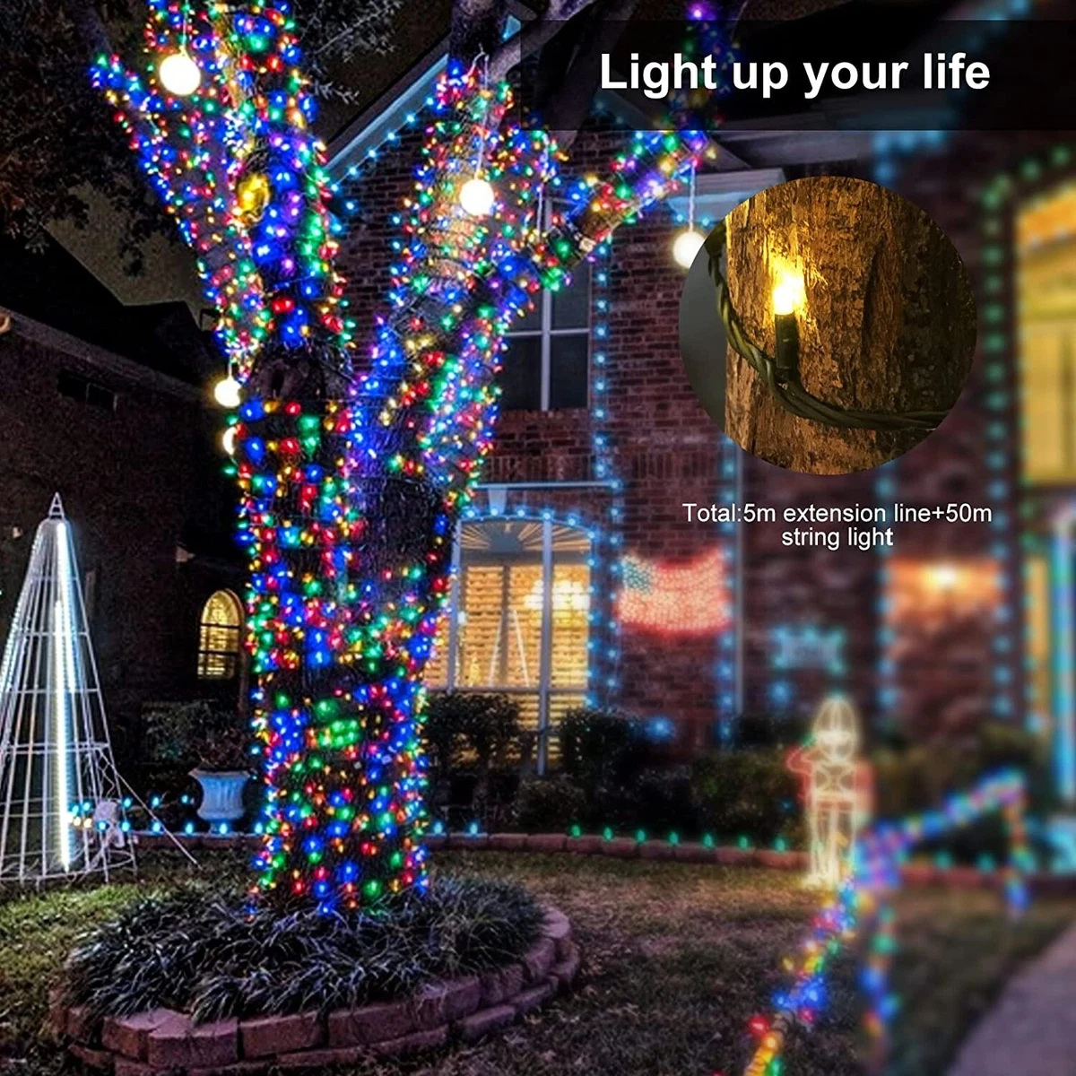 Christmas Fairy Lights Outdoor Plug in 50M 300 LED Garden Lights