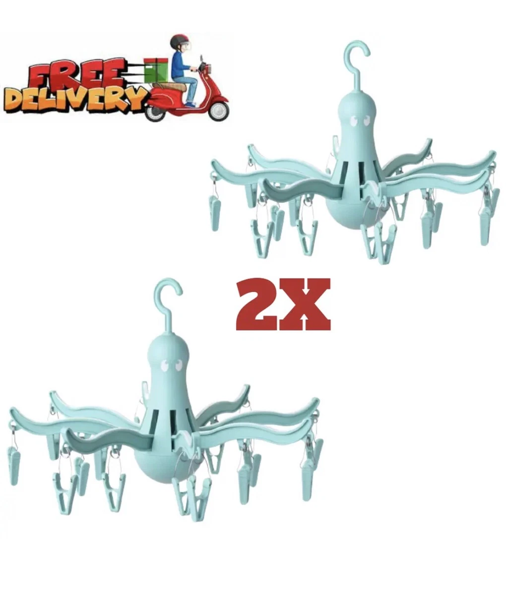 2x IKEA PRESSA Hanging dryer 16 clothes peg Plastic Octopus Arms Camping Bargain