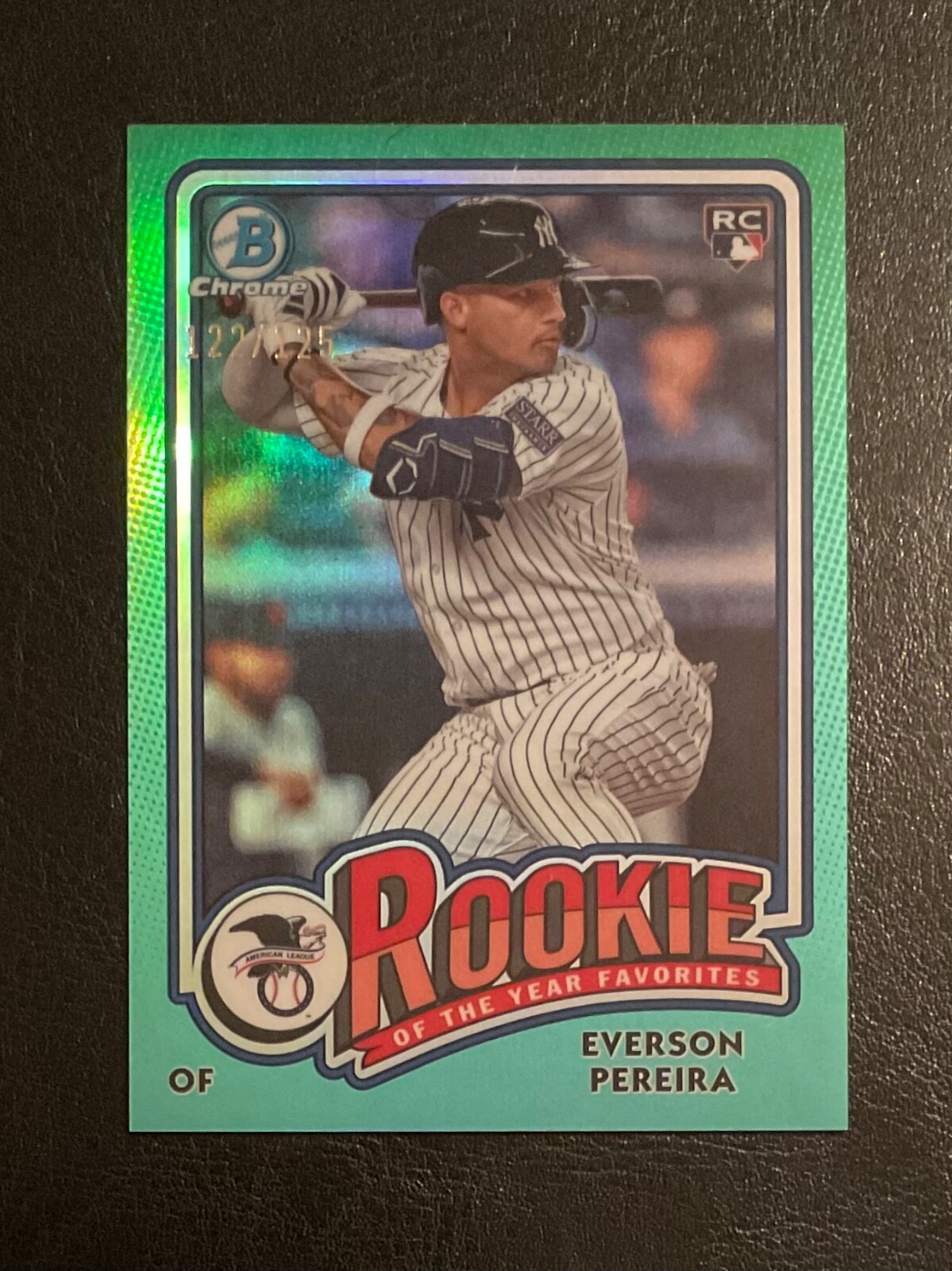 Everson Pereira 2024 Bowman Chrome Rookie Of The Year Favorite Aqua #/125 ROY-15