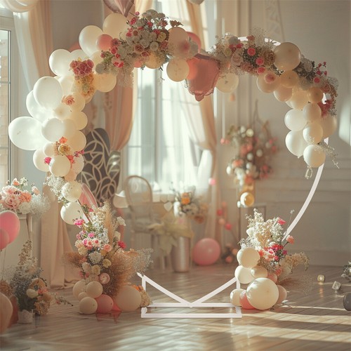2.2m Heart Shape Wedding Arch Stand Heavy Duty Metal Balloon Backdrop Party Deco - Picture 4 of 14