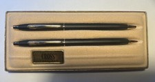 Vintage Cross Classic Black Pen Pencil Set W/Box Manual. Model 250105