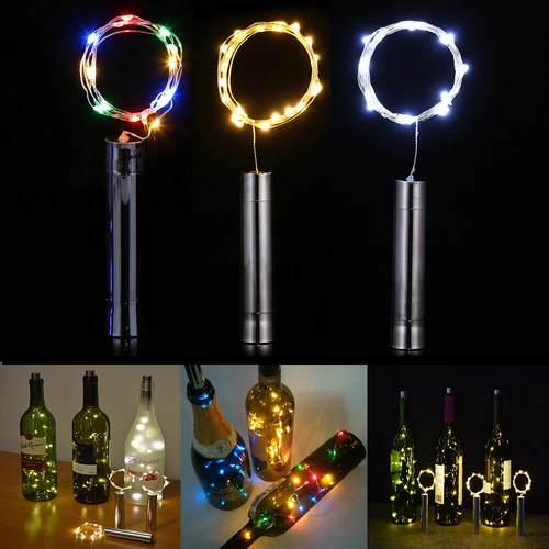 LED Fairy Wine Bottle String Lights Cork Copper Wire Xmas Wedding Night Party - Picture 1 of 24