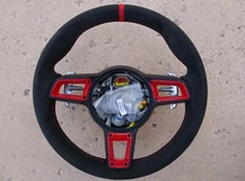 PORSCHE 911 991 R 991 GT3 RS PDK  ALCANTARA GT STEERING WHEEL RED STITCH & TOP 