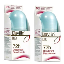2 X Lavilin BIO BALANCE Deodorant 72h Roll On 2.1 oz / 60 ml (2 pack)