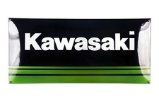 Plaque emaillée KAWASAKI 35x75 cm- NEUF - garantie 10 ans COLLECTION insigne