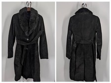 Banana Republic Vintage Y2K AW03 Lamb Shearling Fur Leather Suede Belted Trench