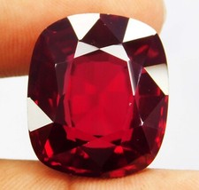Natural 42.50 Ct Burmese Red Ruby Certified Flawless Cushion Cut Loose Gemstone