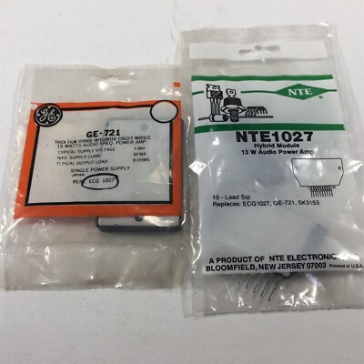 (1) NTE NTE1027 GE-721 Integrated Circuit Module   Hybrid, Audio Power Amplifier