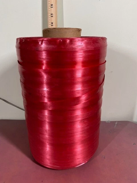 Large Spool Red Satin Decorative Craft Ribbon 3/4" Wide 13 1/2" x 7.5" 12.14 lbs - Image 2 of 4
