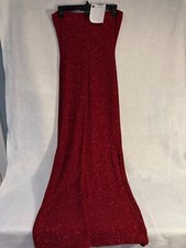 Charolette Rouse Strapless Rd Glitter Prom/Party med long dress w/ 2 sides slits