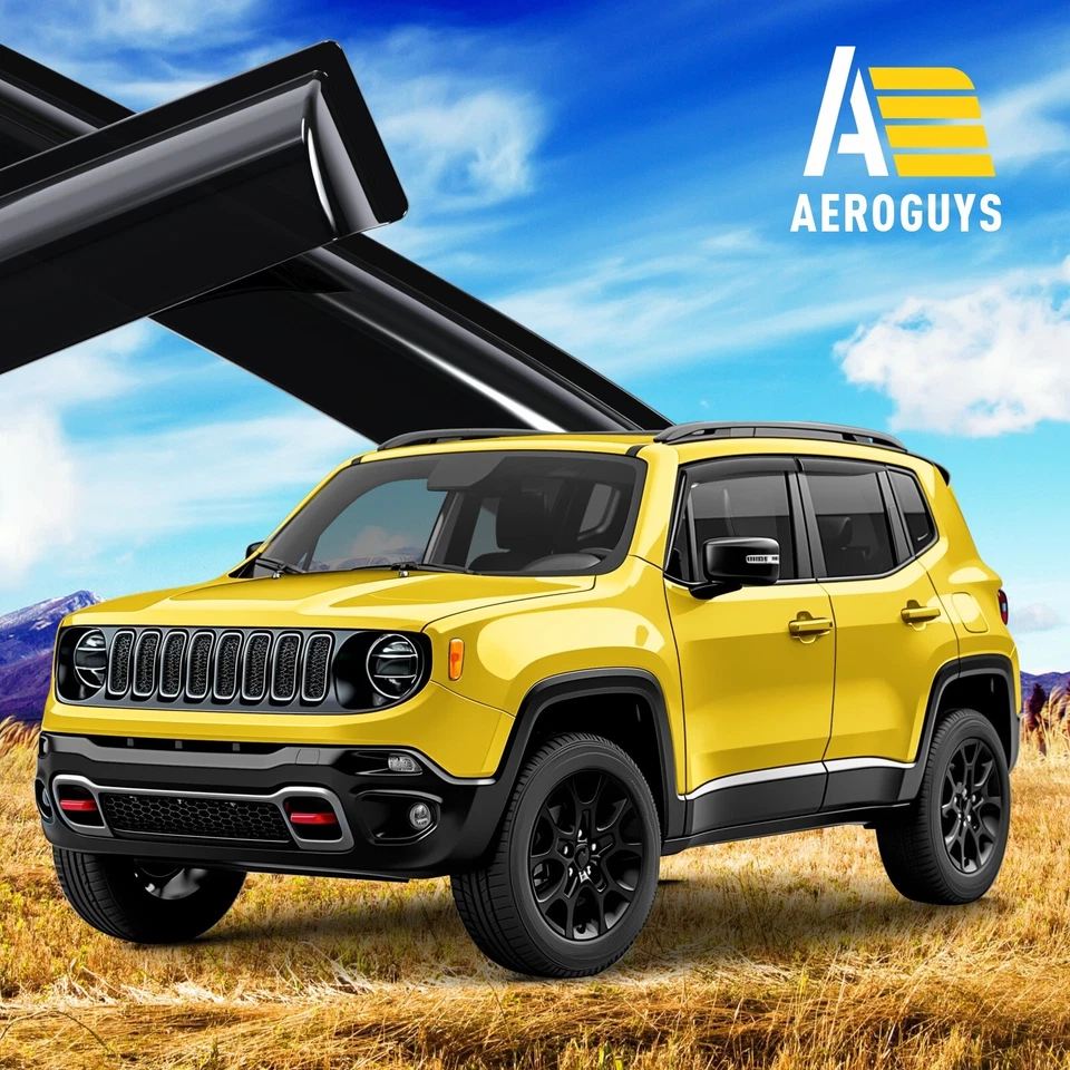 Protectores de lluvia viseras de ventilación para Jeep Renegade 2015-2023 Foto 4 de 4
