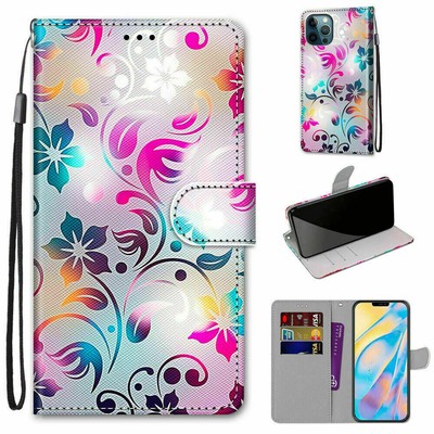 Flower Flip Wallet Phone Case For Samsung S8 S9 S10 S20 S21 Note