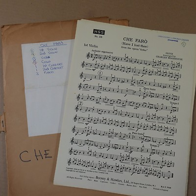 orchestra parts CHE FARO / HAVE I LOST THEE- orfeo , Gluck arr charles woodhouse