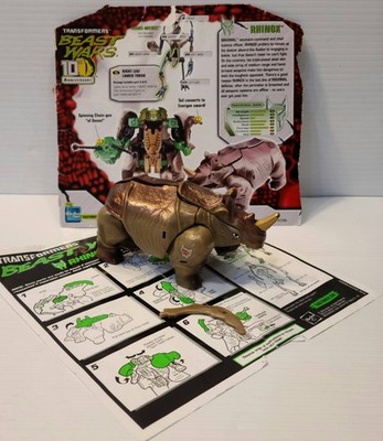 VINTAGE 2005 Hasbro Transformers Beast Wars 10th Anniversary Rhinox w/Directions
