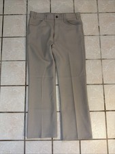 VTG Levis Men s Polyester Pants Size 36x30 Beige Tan Made In USA