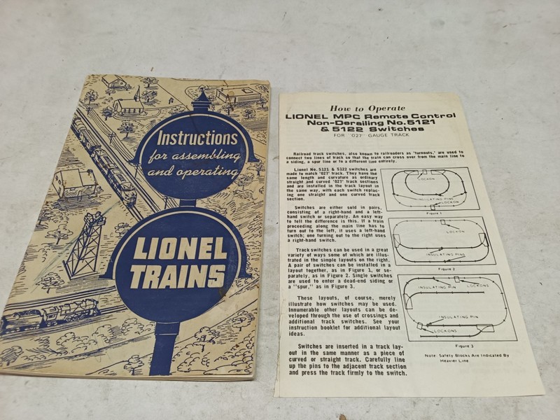 Lionel 2 piece papers sale pack Basic instruction book, MPC remote switch ins 23