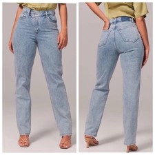 Abercrombie  Fitch The 90s Straight Ultra High Rise Jeans Sz 32/14 Crossover