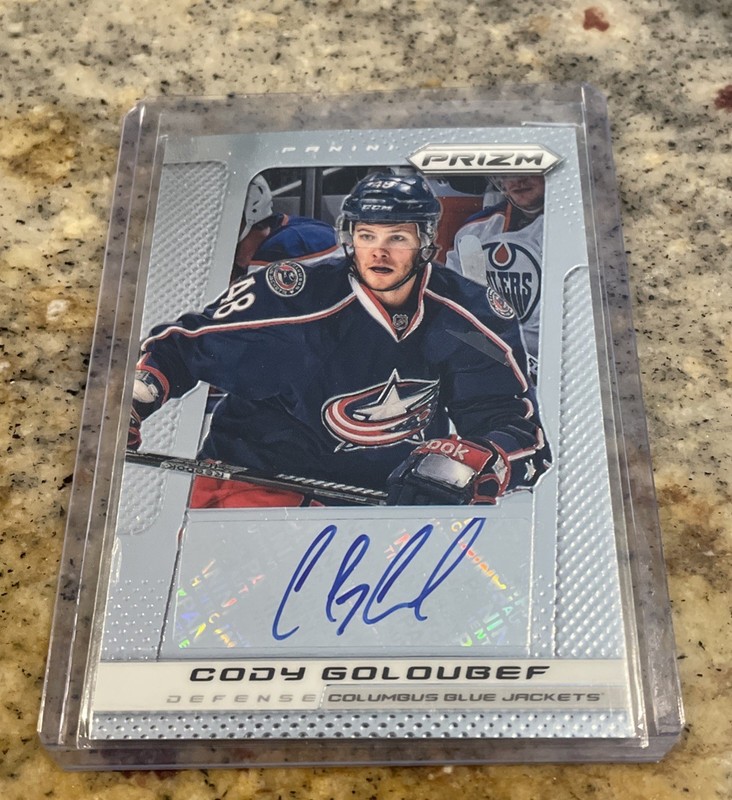 2013-2014 Prizm Hockey Cody Golougef  Auto Columbus Blue Jackets Autograph Card