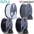 SUNLU 5KG Spool PETG ABS PLA PLA+ 3D Printer Filament 1.75mm PLA Black White 5KG