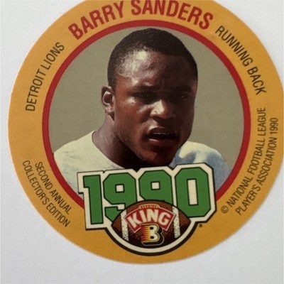 MSA 1990 King-B Barry Sanders #7 Detroit Lions NFL Football Card