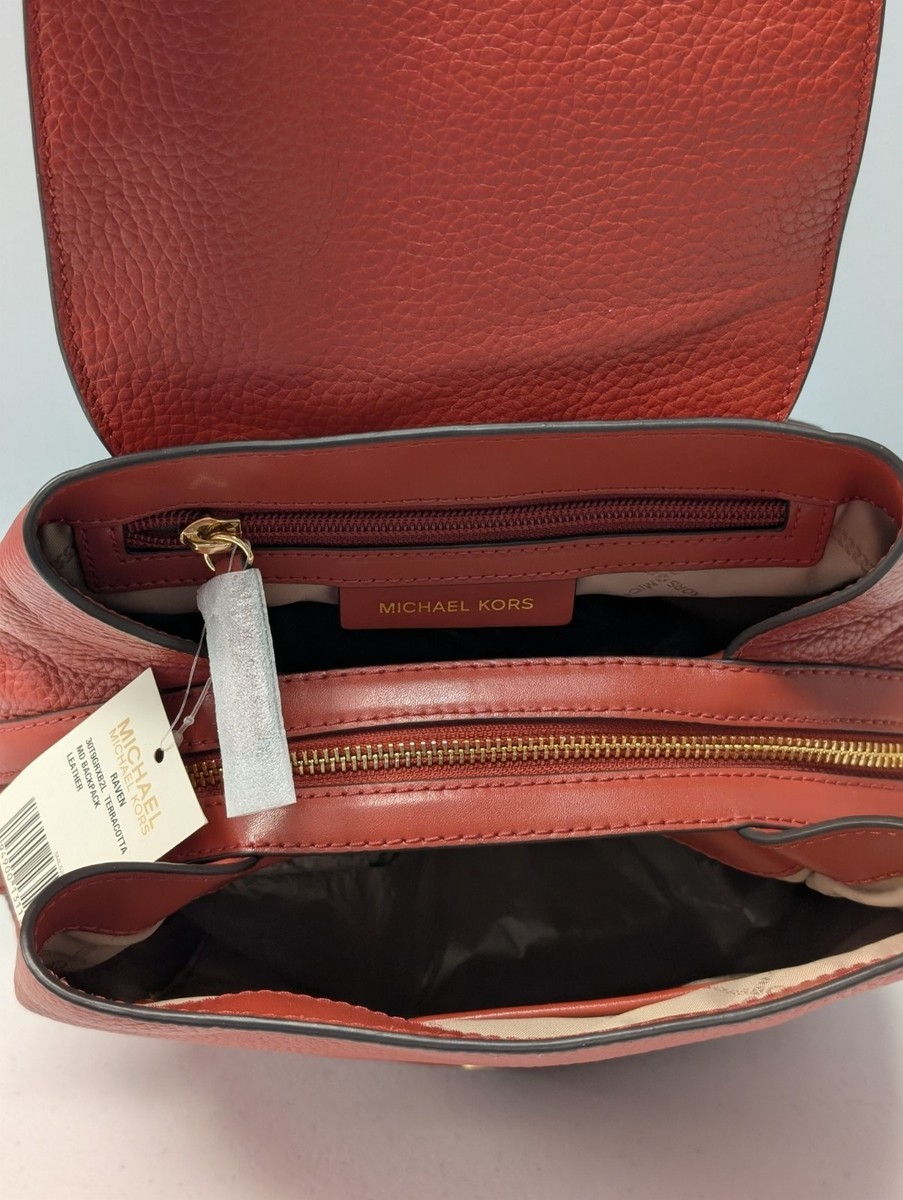 MICHAEL KORS NWT medium Raven backpack in Terracotta color with gold accents Michael Kors Raven Leather Medium Backpack Terracotta  main image 2