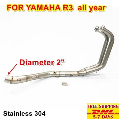 Y10 Pipe Header YAMAHA R3 All Year Exhaust MUFFLER 2'' Stainless Steel 304 New