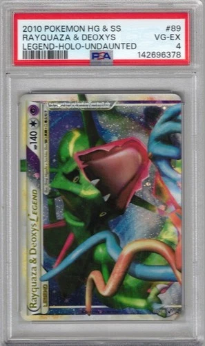 2010 POKEMON HEARTGOLD SOULSILVER 89 RAYQUAZA & DEOXYS UNDAUNTED NEW SLAB PSA 4