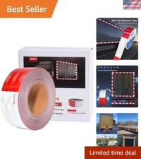 DOT-C2 Approved Reflective Tape 2'' x 100' - Red & White Waterproof Safety