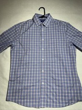 APT.9 Premier Flex Untucked Fit Standard Fit Plaid Button Front Shirt Men  s Sz M