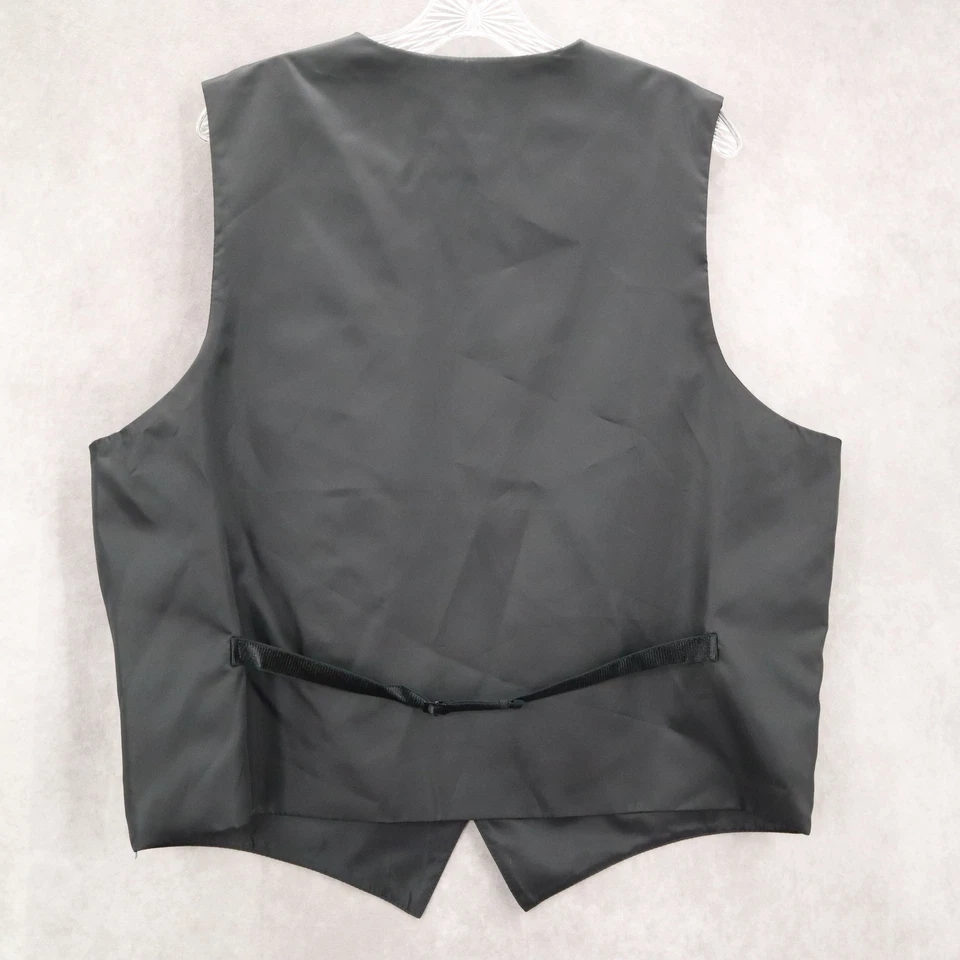 Brandon Michael Black 5 Button Point Waistcoat Tuxedo Formal Suit Vest L 46R - Image 2 of 4