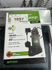 New ECO FLO Submersible Sump Pump 1/3 HP W/ Vertical Switch Non-Clogging 115V