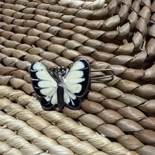 VINTAGE METAL BUTTERFLY HAIR BARRETTE UP DO HAIR ACCESSORY Clip On