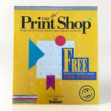 1989 The New Print Shop Computer PC 3.5"  5.25" Broderbund Big Box Design