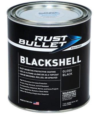 BlackShell - Gloss Black - 1 Quart - Corrosion Preventive Coating, UV Resista...